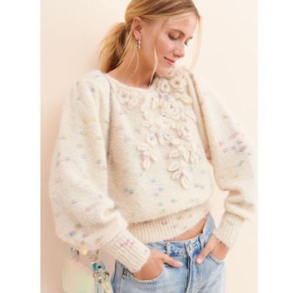 LoveShackFancy Claudette Mohair Alpaca Sweater - Picture 2 of 6